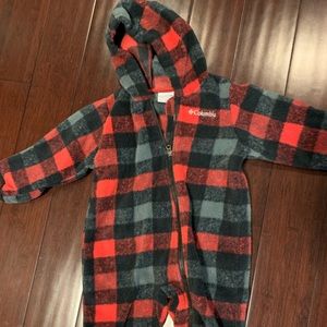 Columbia 6-12M plaid fleece snowsuit
